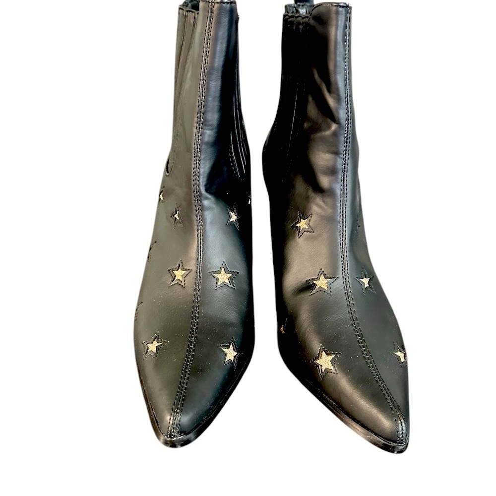 Black Star-Embellished Ankle Boots - Picture 4 of 5